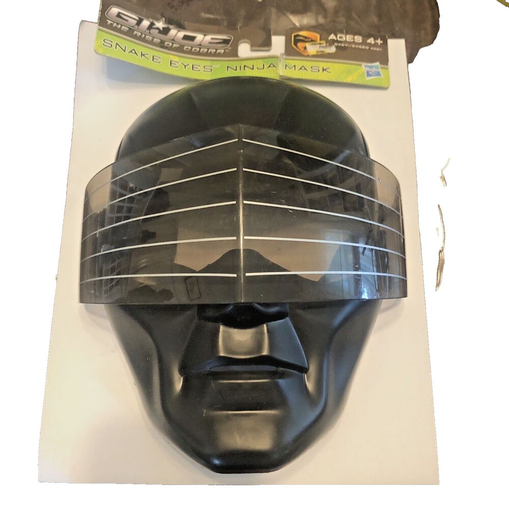 Snake Eyes Ninja Mask Rise of Cobra G I Joe Hasbro Age 4+ Halloween Costume